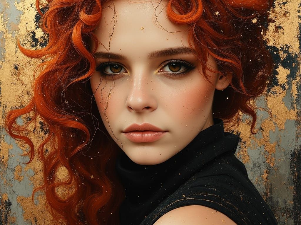 Vibrant Goddess Portrait in Hyperrealistic Style