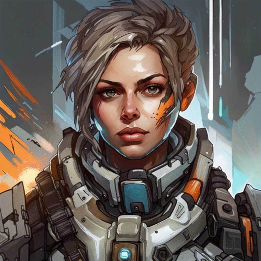 Titanfall Pilot Portrait in Hyperdetailed Concept Art Style