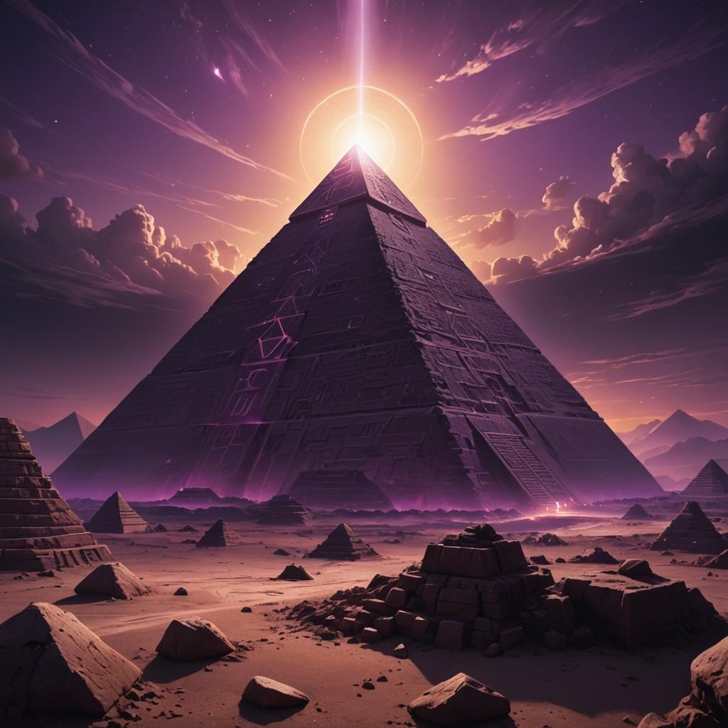 White Pyramid on Black Ground in Greg Rutkowski Style