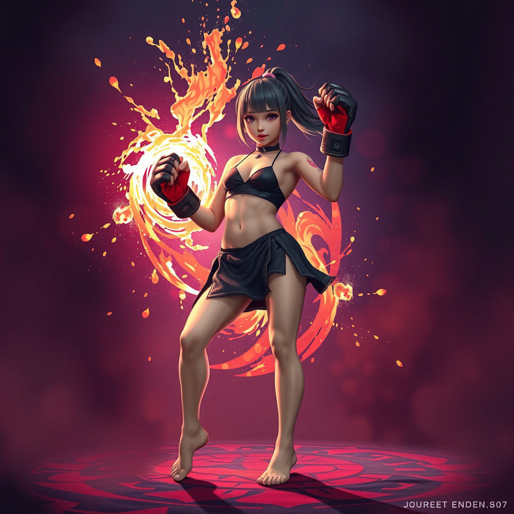 Goth Anime Girl MMA Fantasy Concept Art