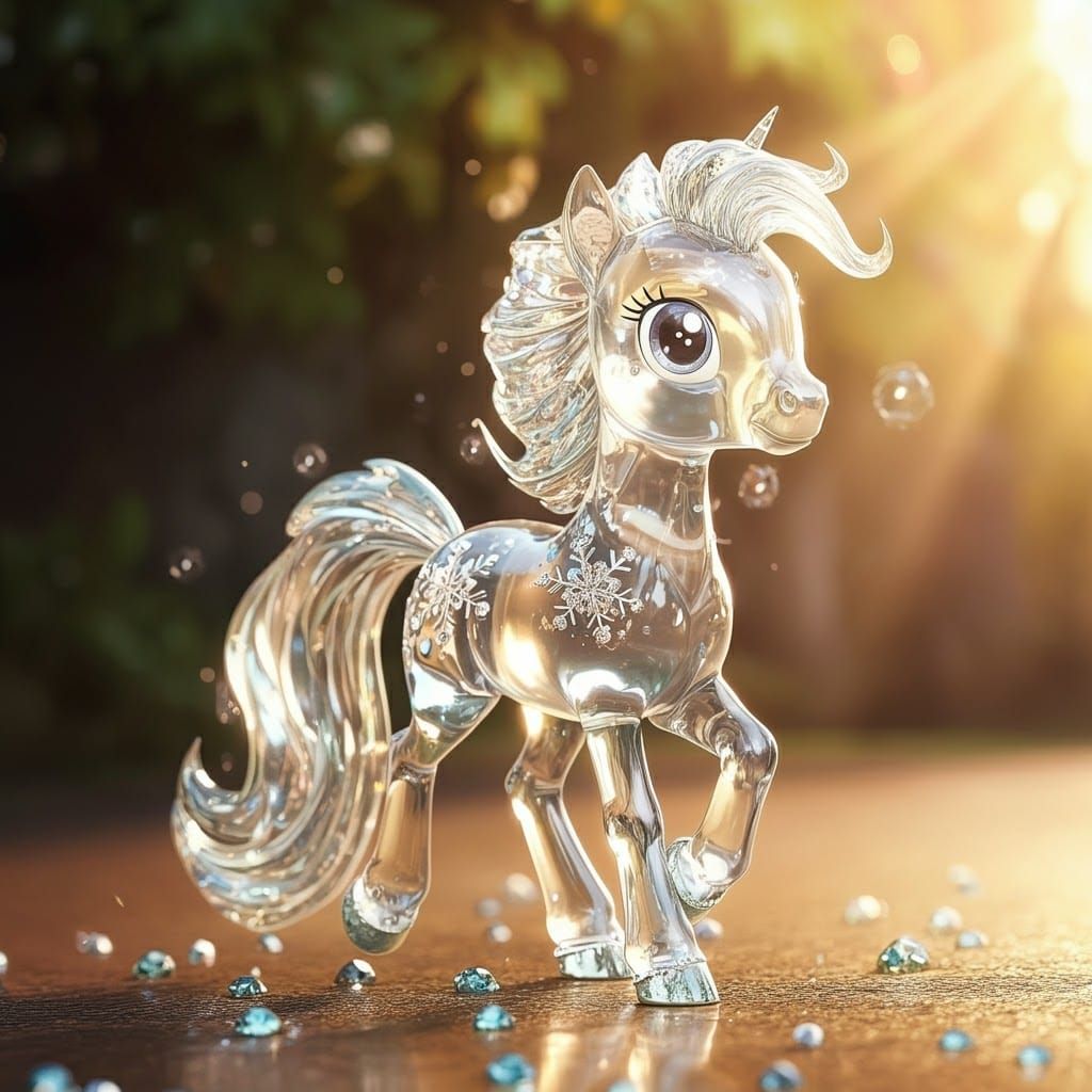 Crystal Pony Prancing on Gem Road, CGI Cartoon