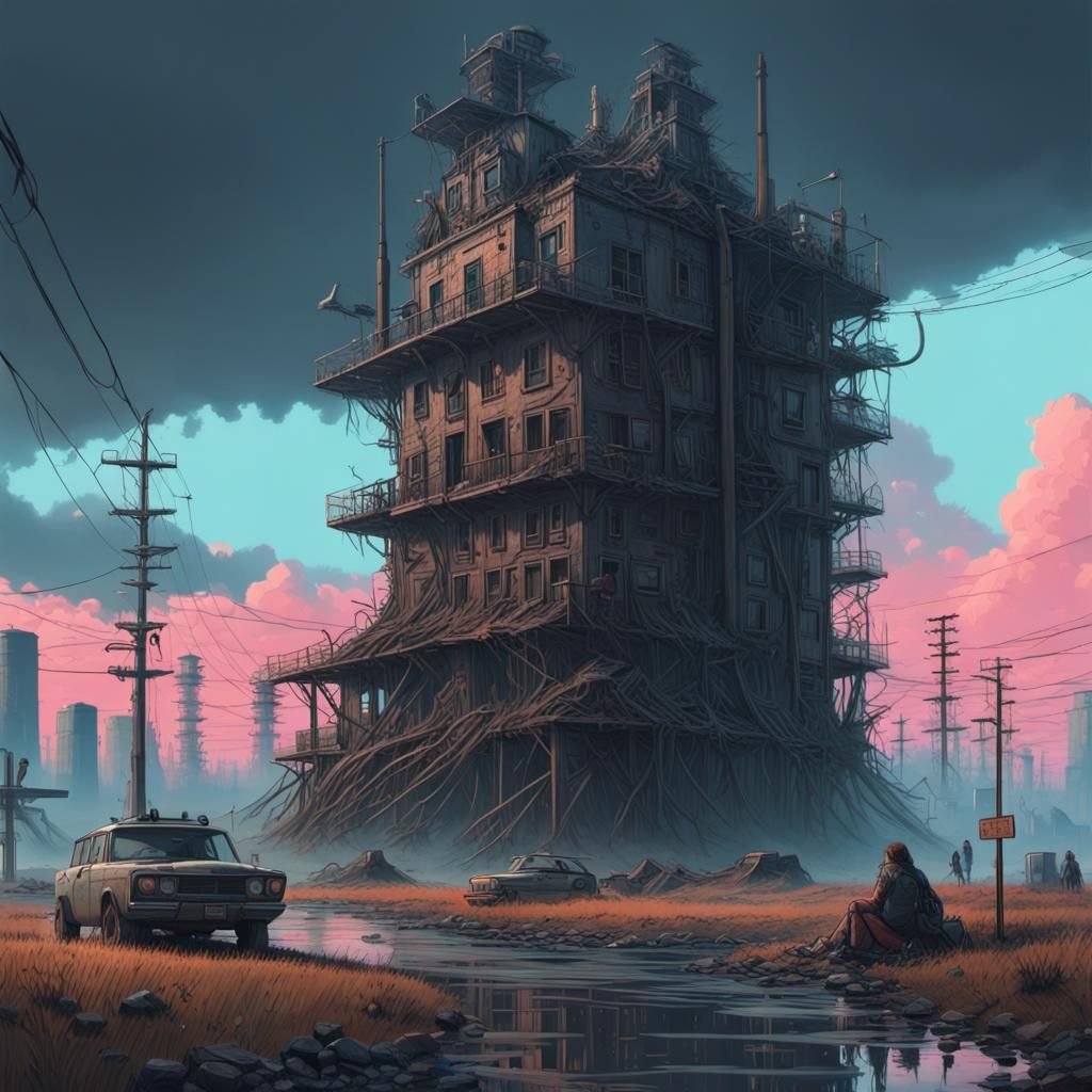 Dystopian Post-Apocalyptic World in Electric State Style