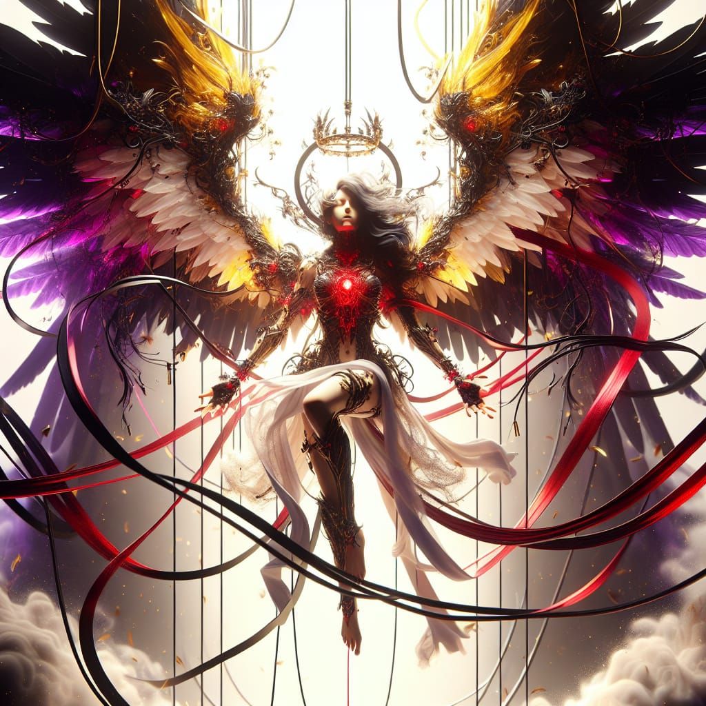 Archangel in Shibari Ropes: Dark Fantasy Concept Art