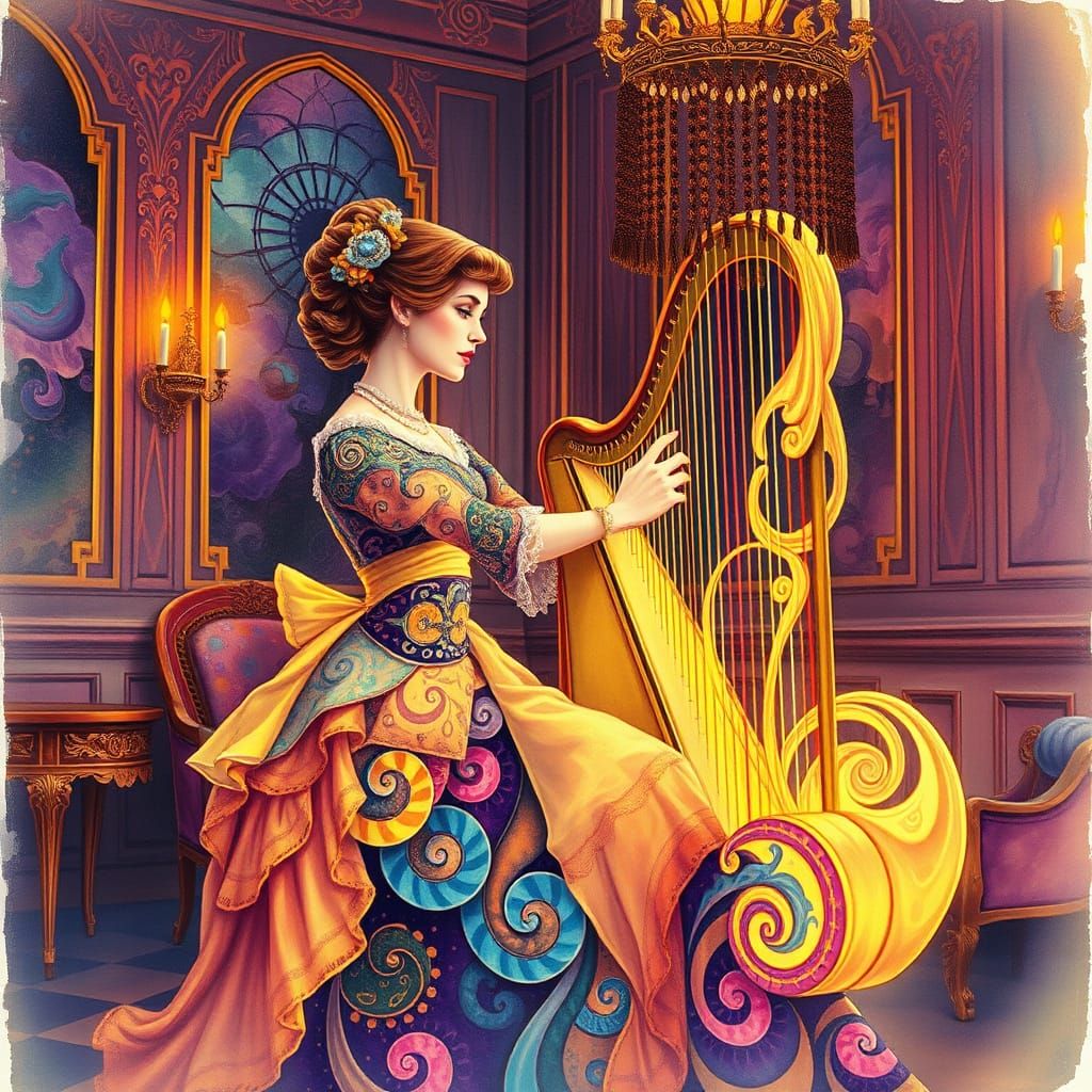 Victorian Woman's Psychedelic Ballroom Performance