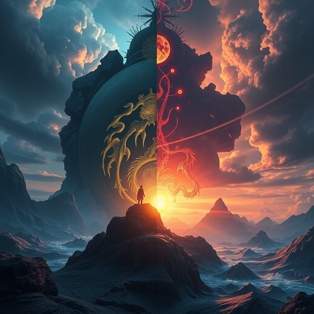 Fantastical Gateway Between Two Realms