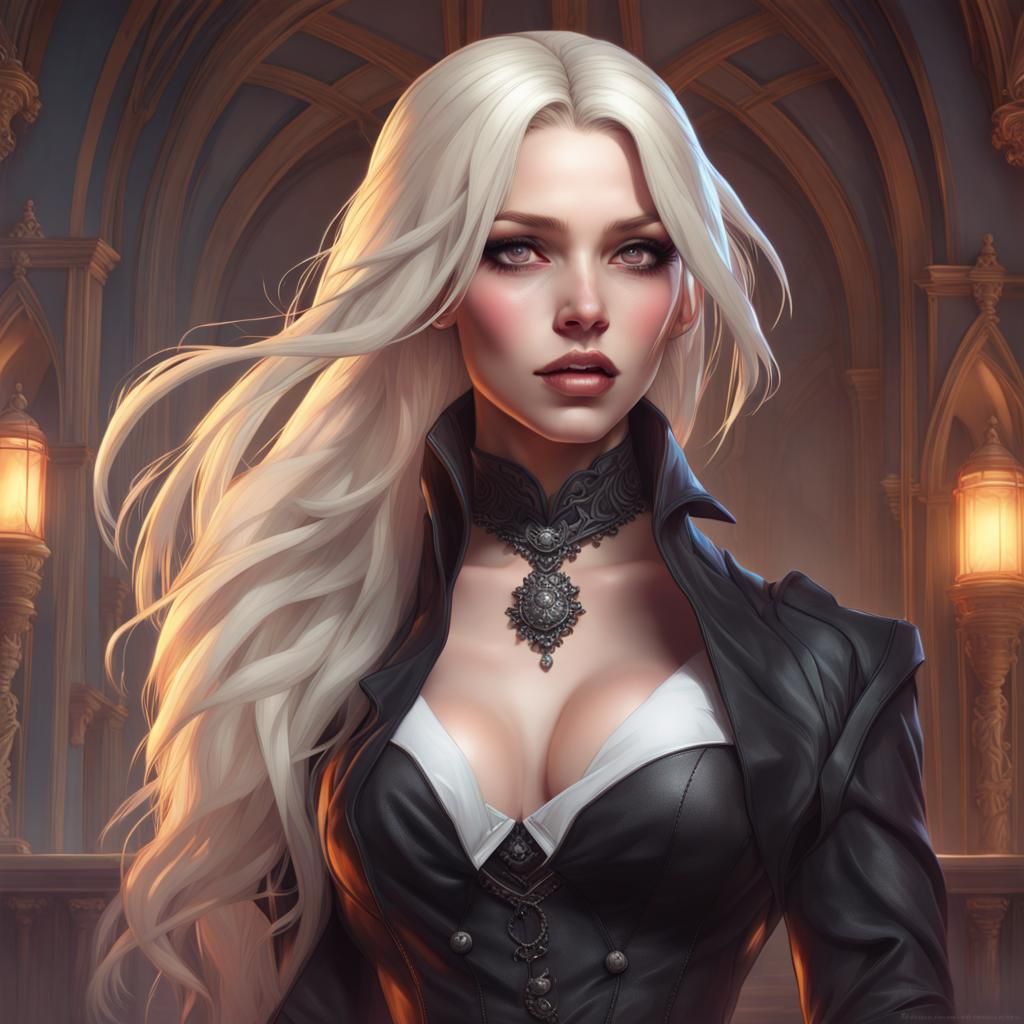 Gothic Woman Portrait in Hyperdetailed Digital Art