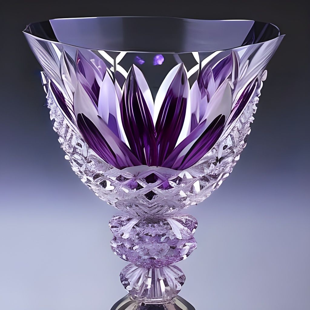 Crystal Vase with Purple Flowers in Sunlight