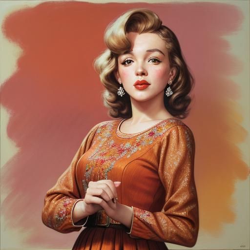 Marilyn Monroe Portrait in Oil Painting Style