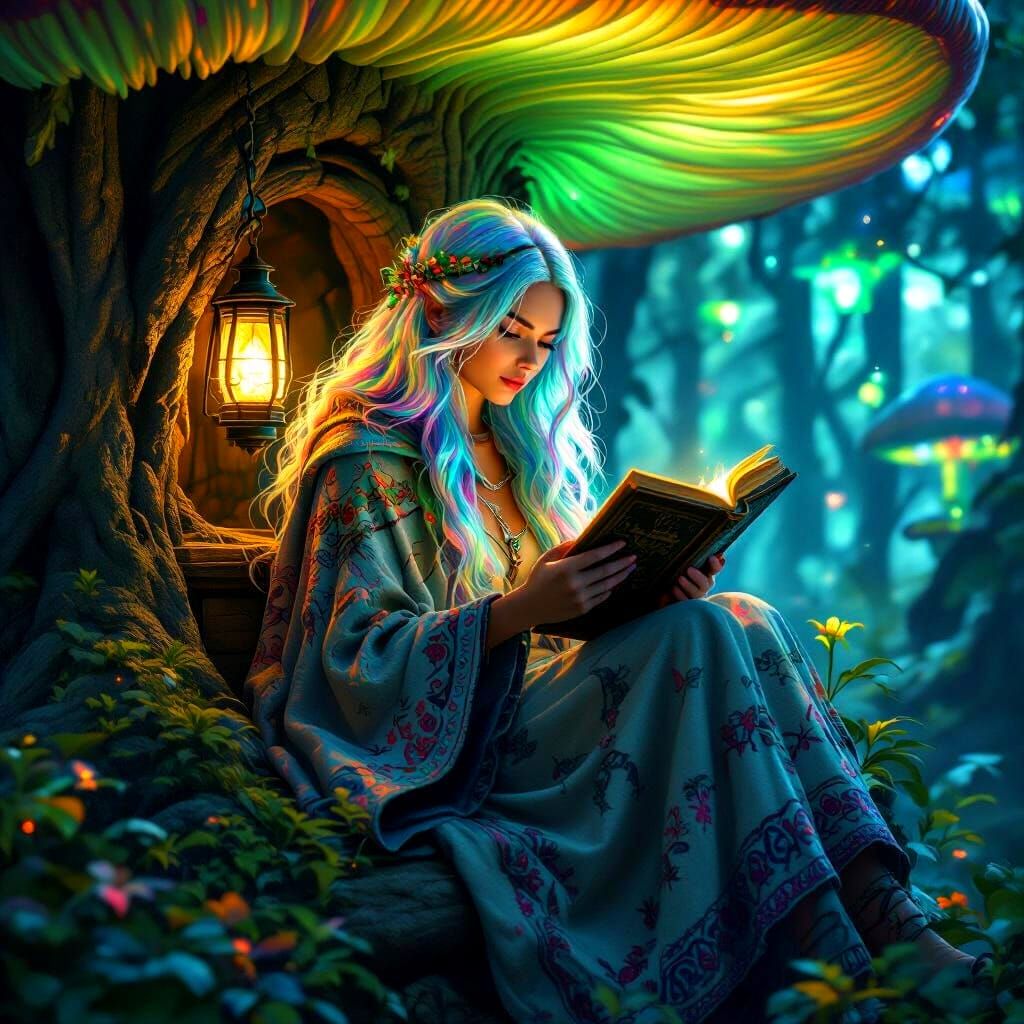 Bioluminescent Mushroom Forest Dreamscape