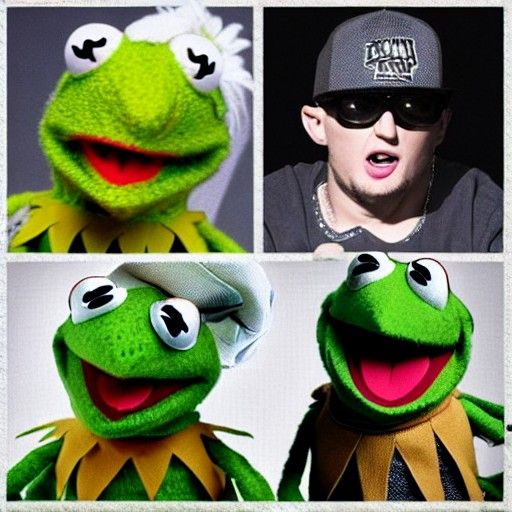 Rap battle between Kermit the frog and Eminem.
