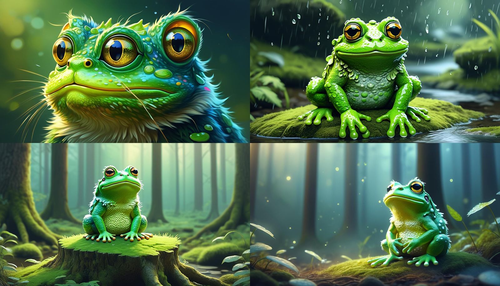 A Big Fluffy Terry: Amphibious Feline Creature with Froggy E...