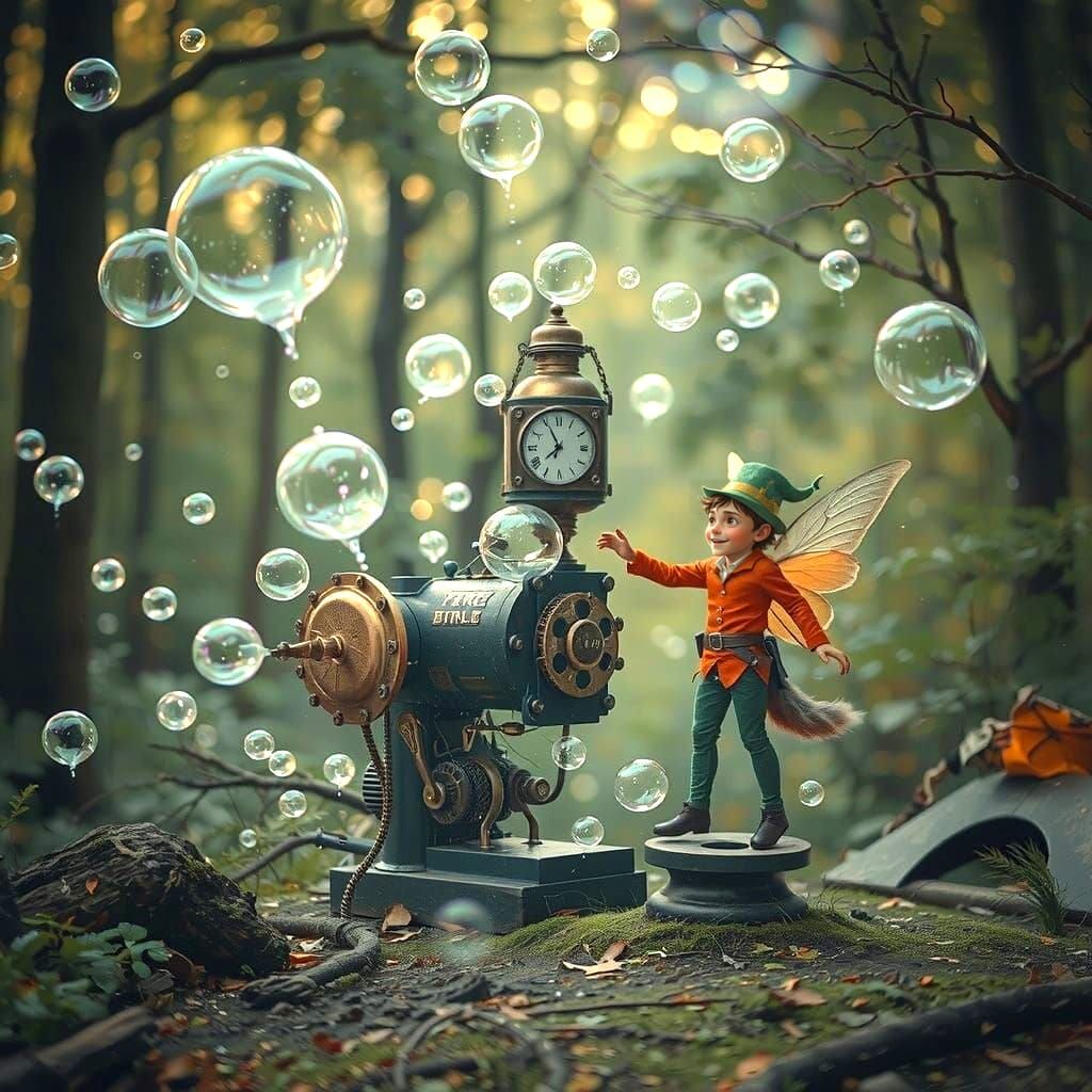 Forest bubble machine