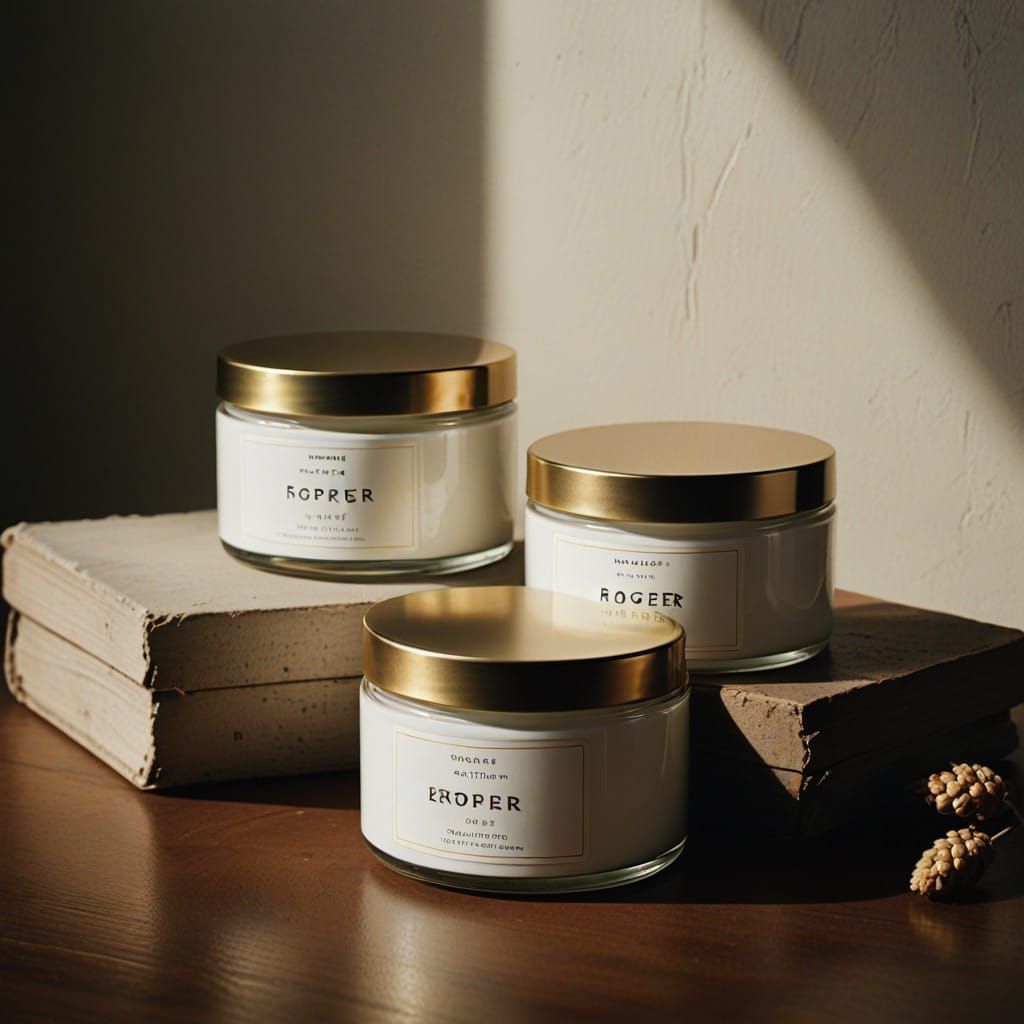 Luxurious Skincare Jars in Cinematic Composition