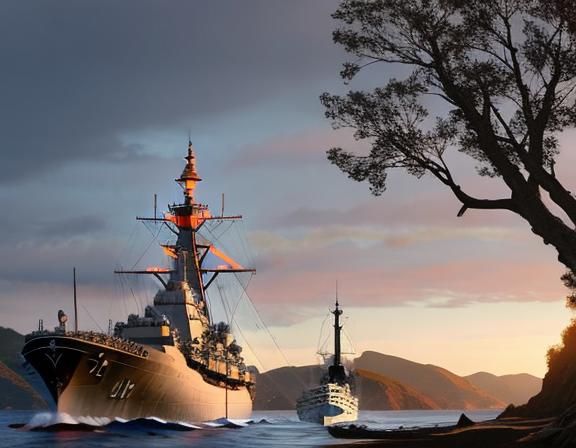 Warship Turned School Ship with Teacher