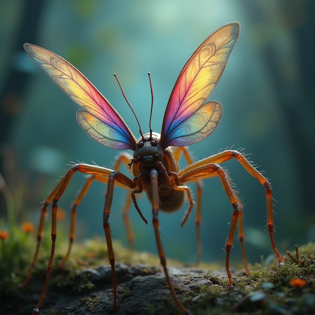 A spider hybrid with a butterfly and centipede