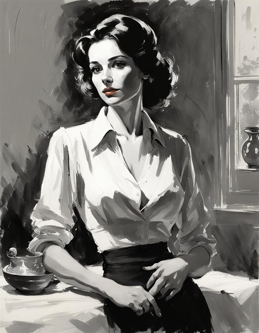 Dynamic Portrait in Pulp Art Style