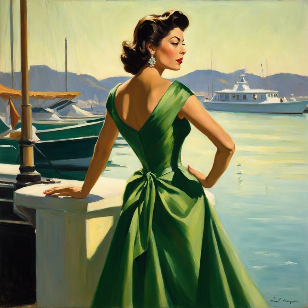 Ava Gardner in Post-Impressionistic Riviera Portrait