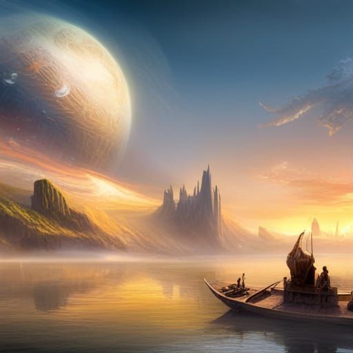 Romantic World in Turner Style, 8k Concept Art