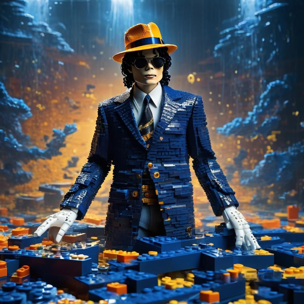 Michael Jackson on Lego Titanic: Pop Art Digital Painting