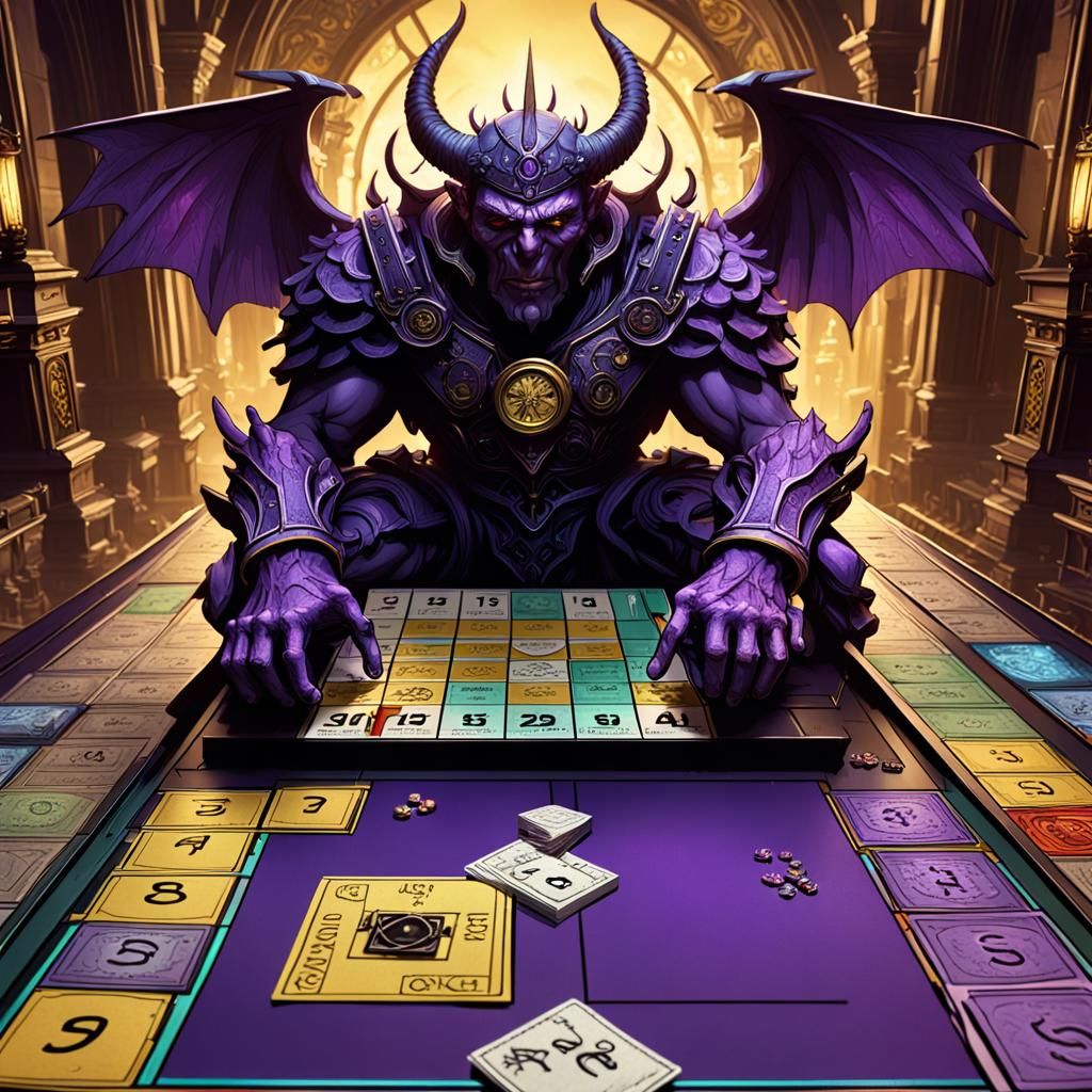Dark Fantasy Monopoly for Souls in Intricately Detailed Styl...