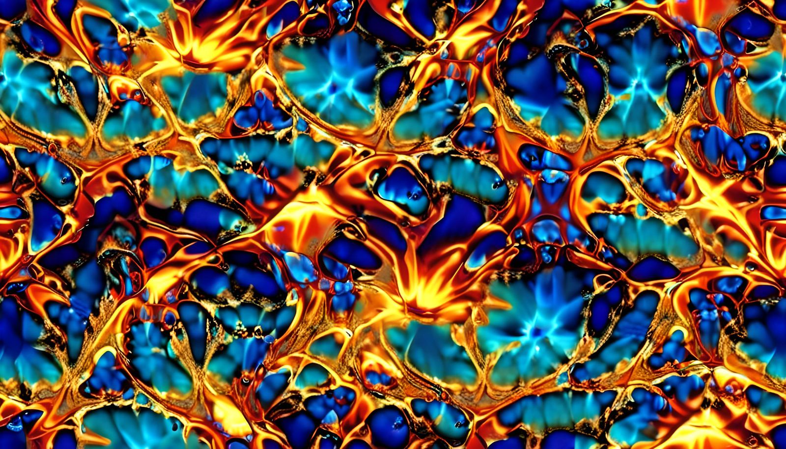 Abstract Bioluminescent Fractal in Psychedelic Sci-Fi Style