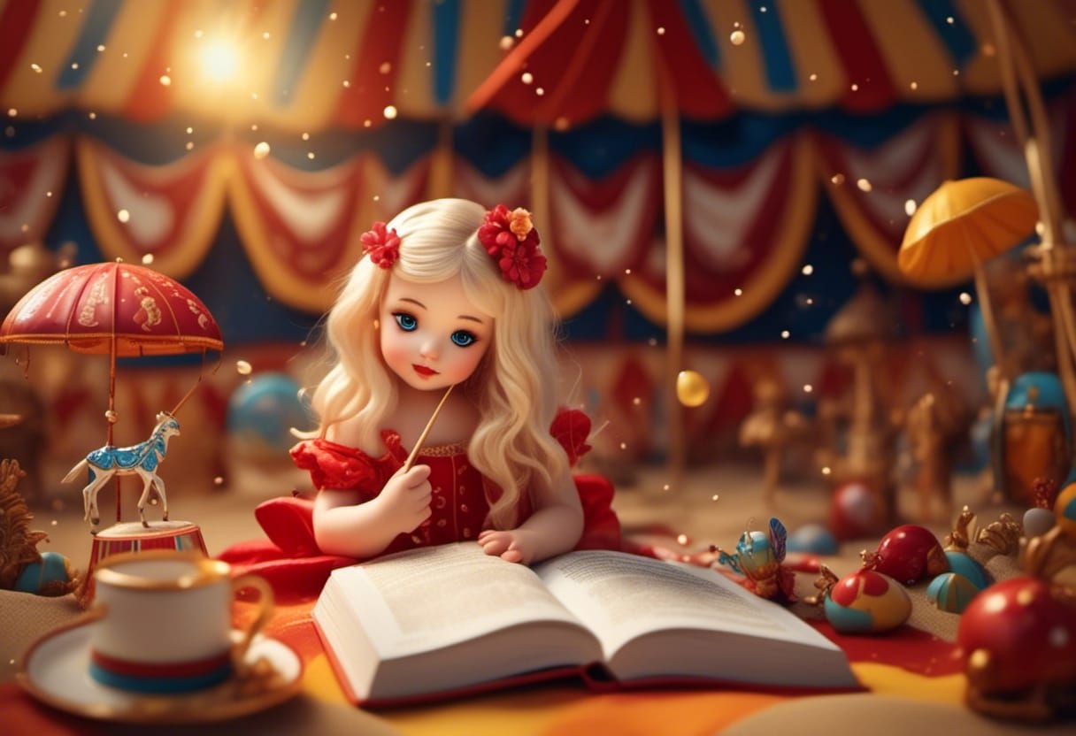 Circus Tent and Beach Scene in Ethereal Style