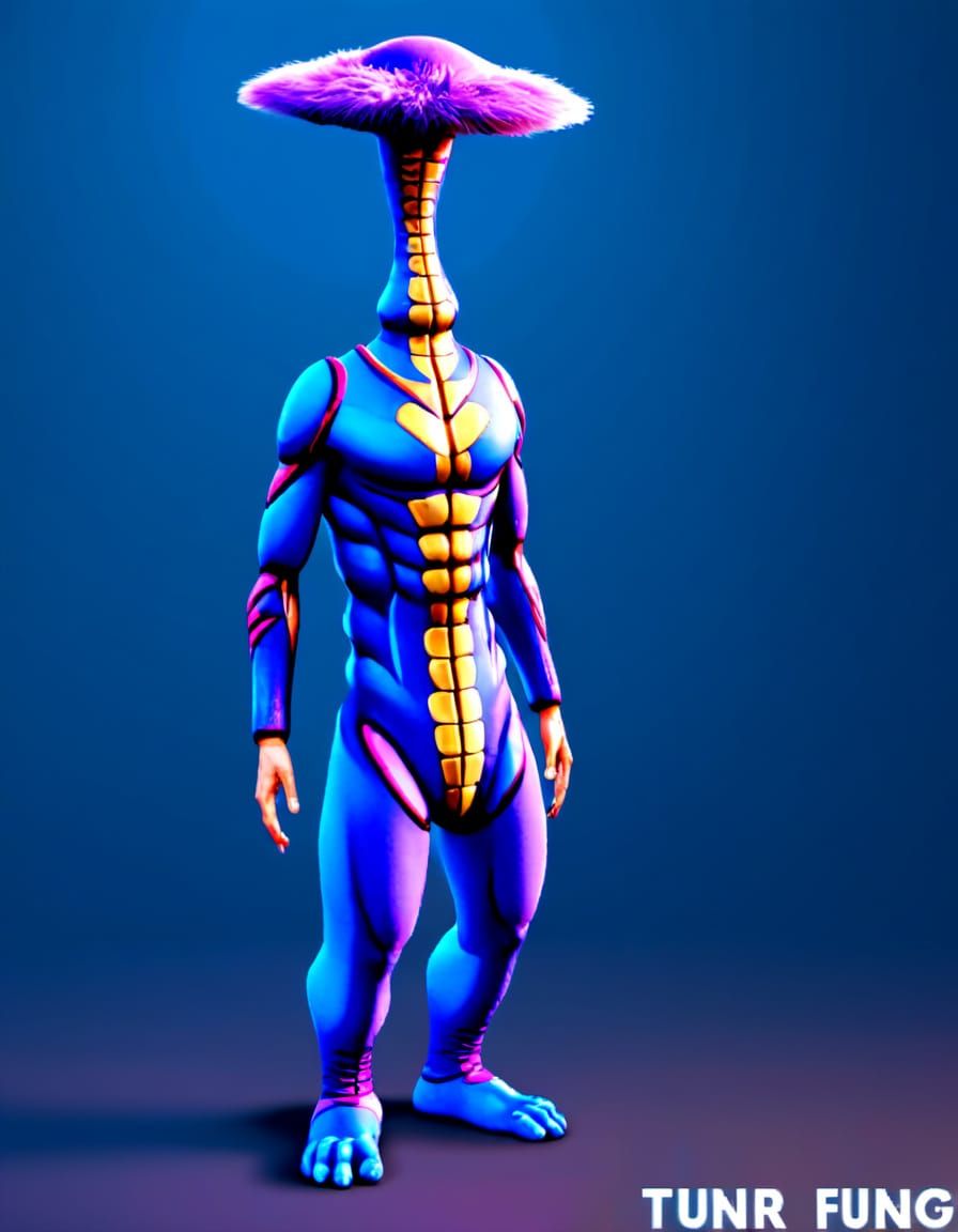 Blue Fur Alien Creature Concept Art