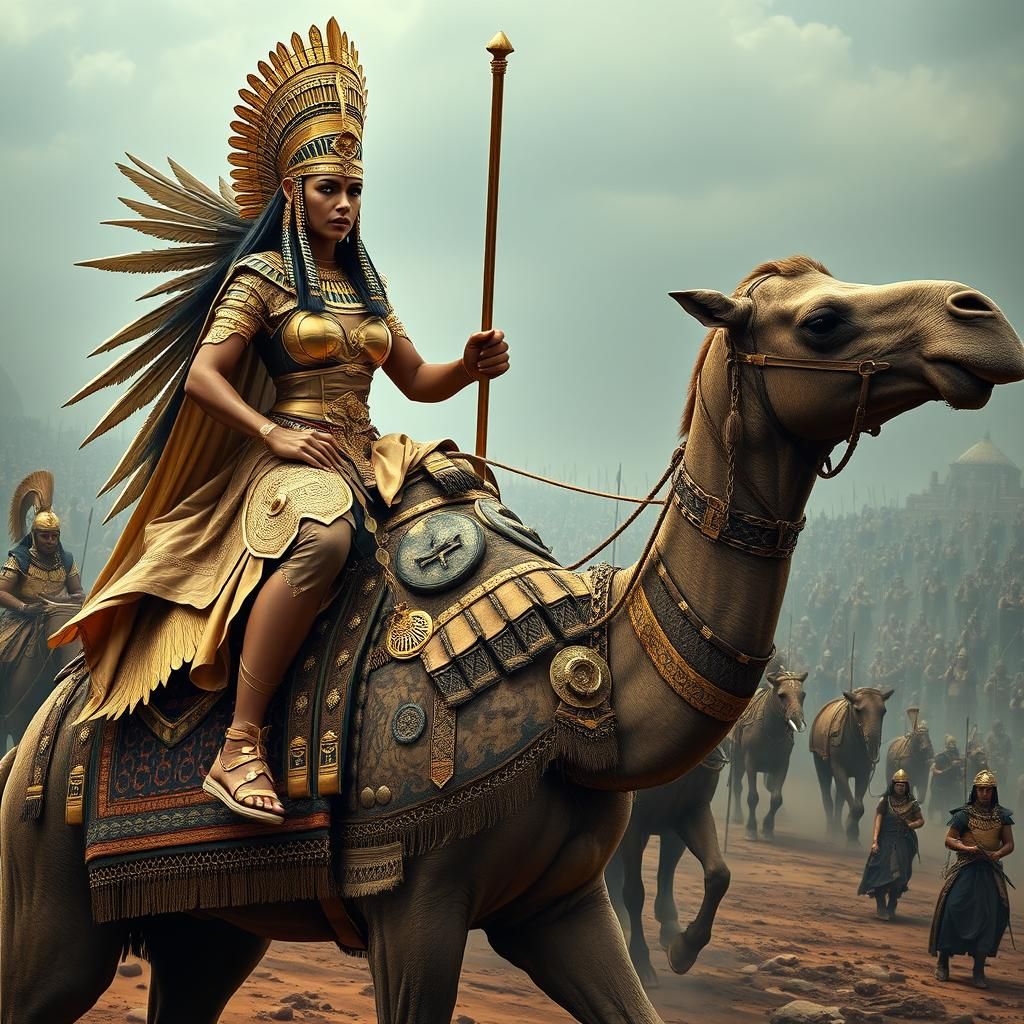 Epic Egyptian Queen Leads Army in Panoramic Battle