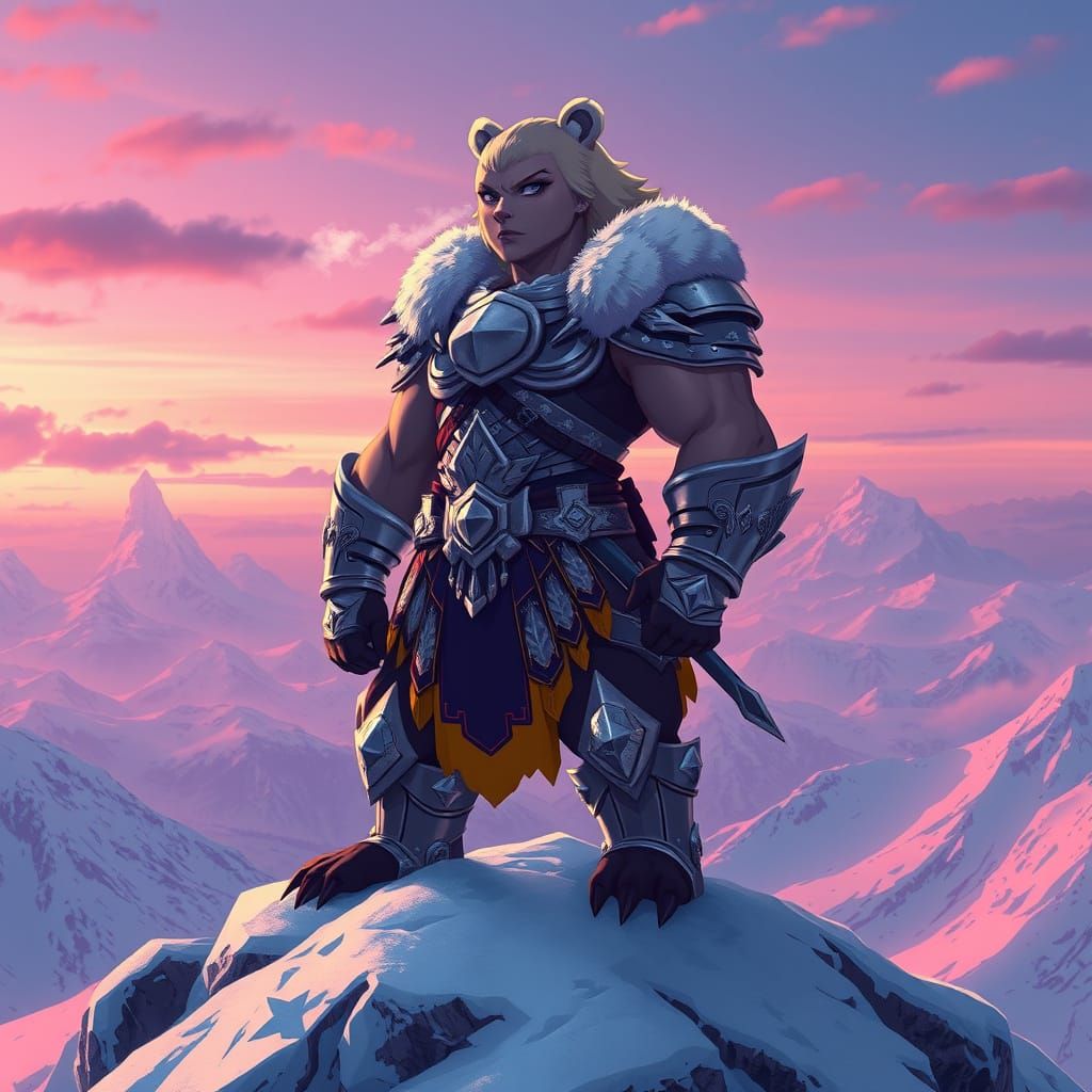 Cyberpunk Warrior Goddess of the Frozen Peak