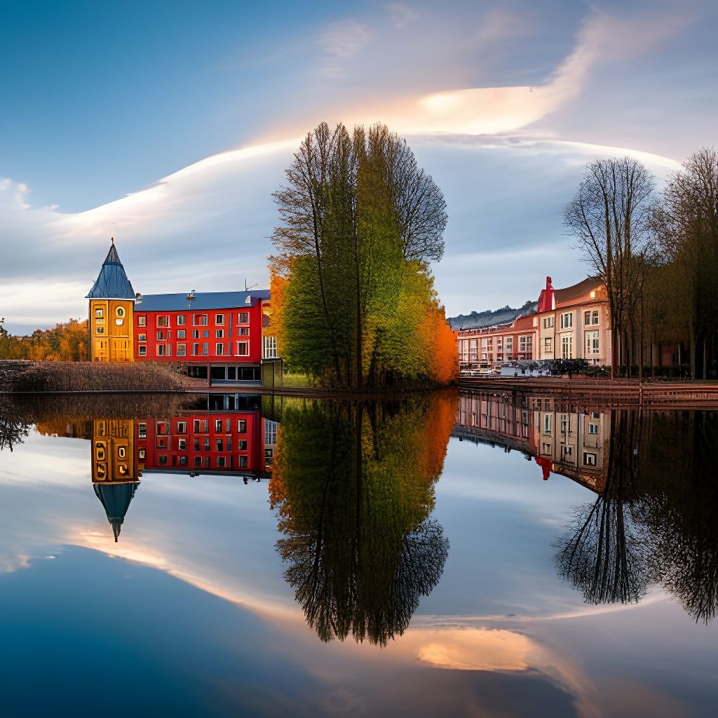 Mirrored Reflection of a Small Town