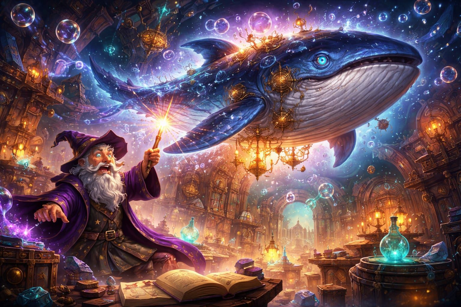 Magician's Lab Transforms Into A Whimsical Floating Whale