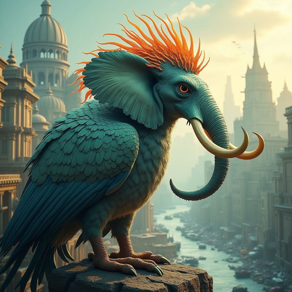 Elephant-Headed Bird Descends on Metropolis