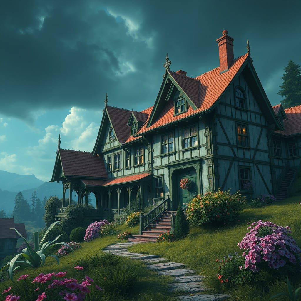 Fantastical Green Gables Concept Art in Deep Color