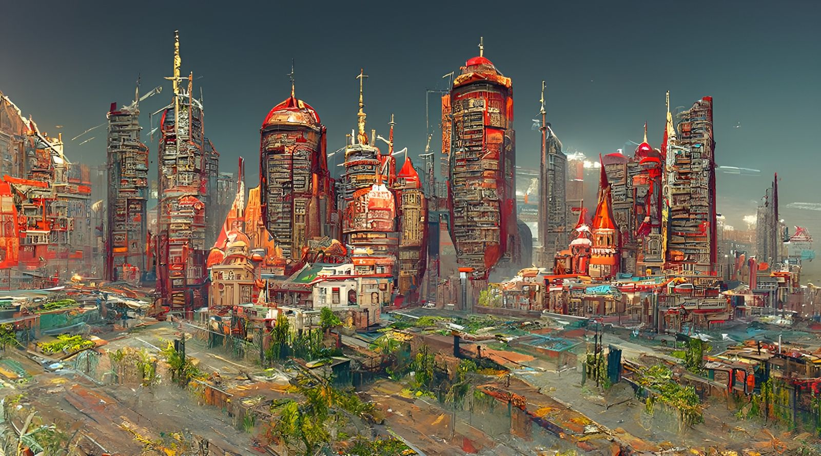 Cityscape by Mstislav Dobuzhinsky