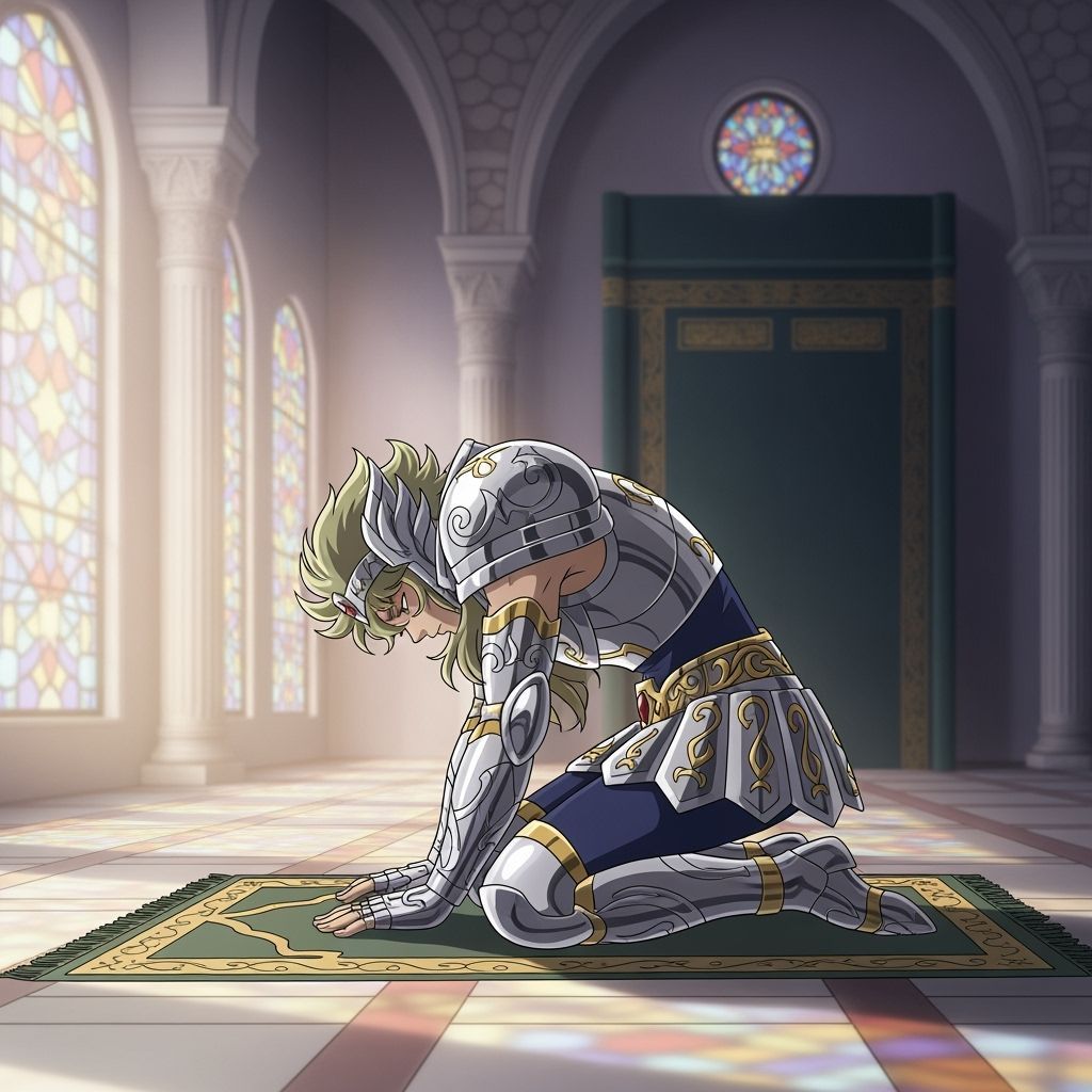 Niobe the Knight Praying in Sanctuary