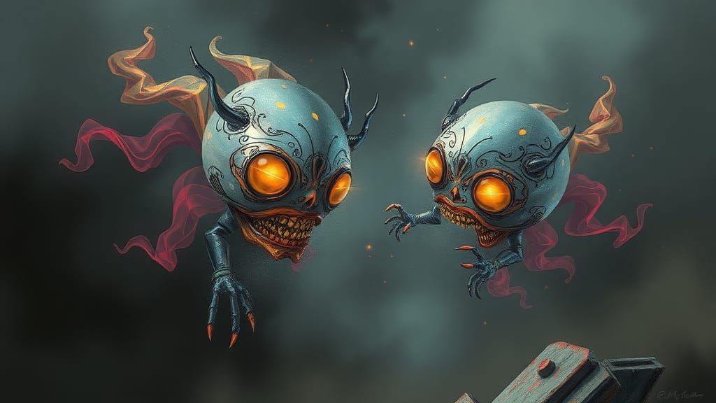 Ethereal Spheres of Mystical Mayhem in Dark Fantasy Style