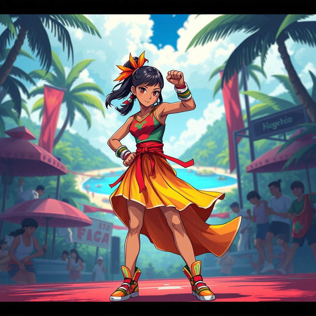 Vincentian Girl Fighter in Manga Style Tournament