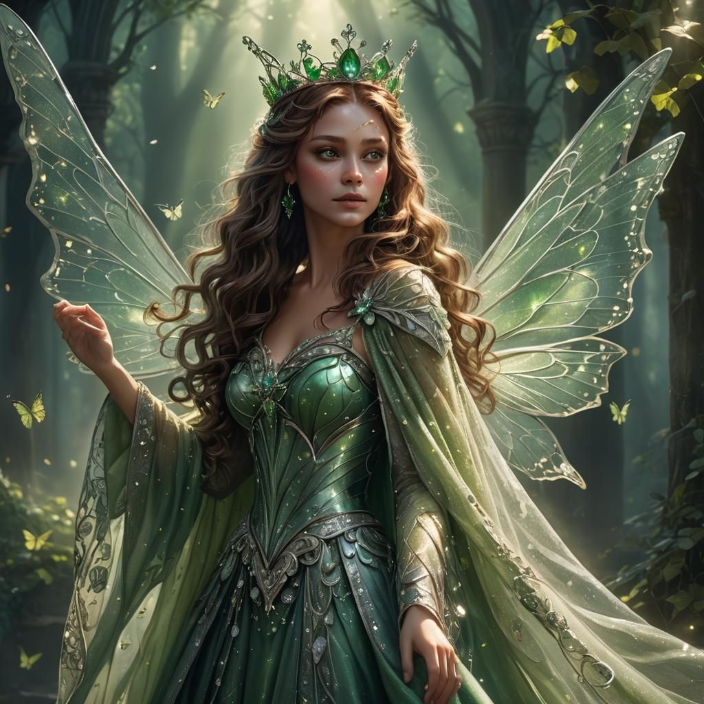 Fairy Queen with Butterfly Wings: Fantasy Art