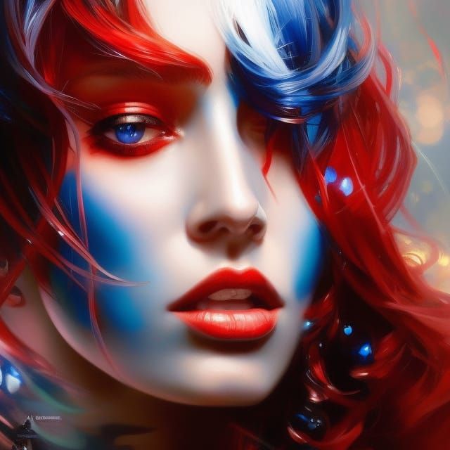 Enchanting Witch Portrait in Art Nouveau Style