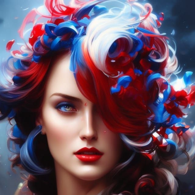 Beautiful Witch Portrait in Art Nouveau Style