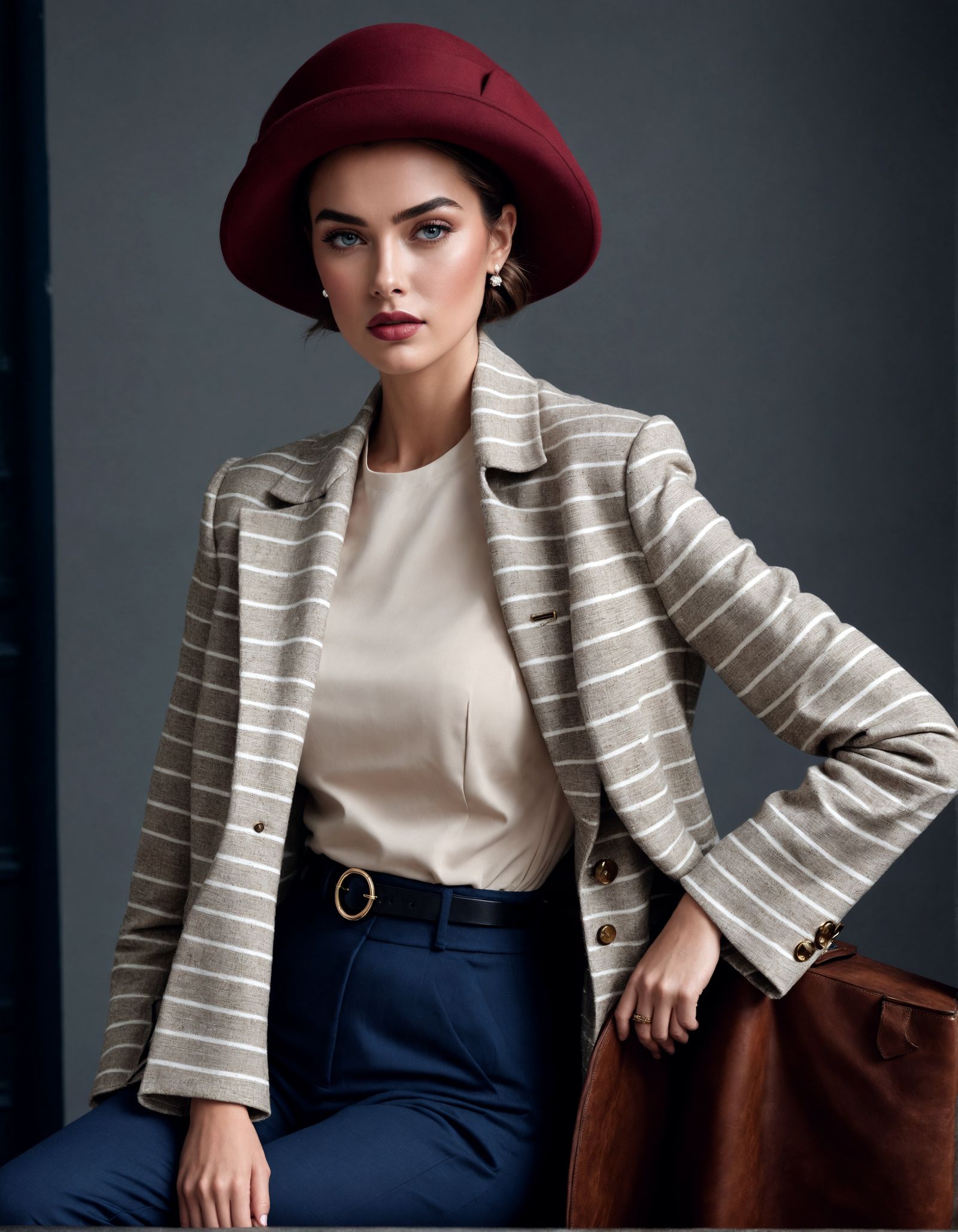 Elegant Lady Dressed in Classic Fashion