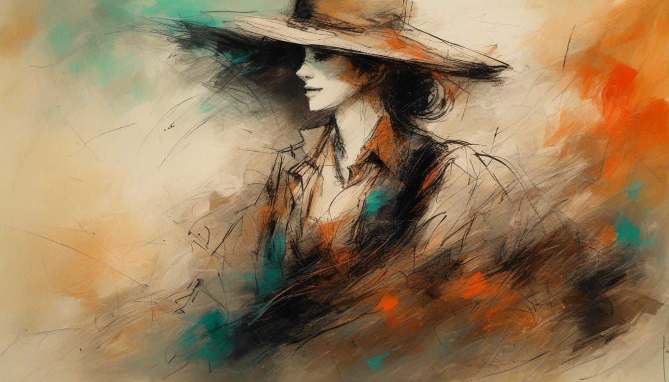 Colorful Minimalist Sheriff in Saloon