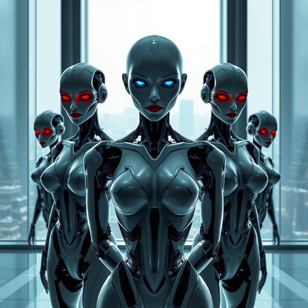 Cyberpunk Robot Goddess Exudes Sinister Elegance