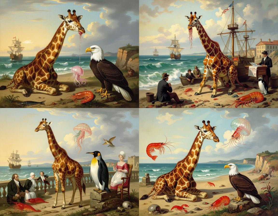 Grotesque Mutant Animals in Romantic Surrealism