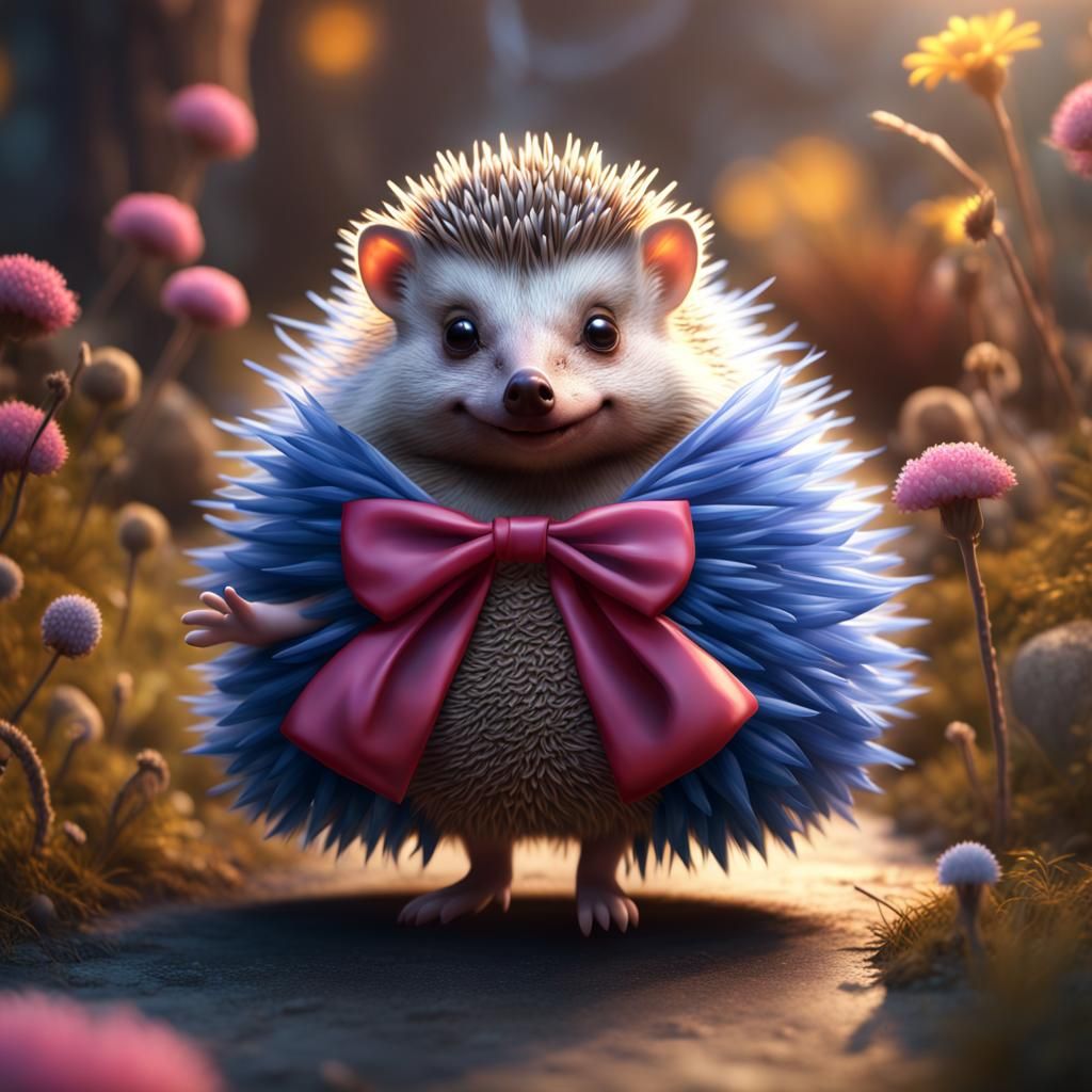 Hedgehog in Tutu: Detailed Fantasy Concept Art