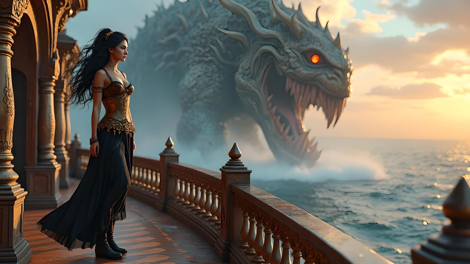 Steampunk Warrior Wages War on Apocalyptic Creature