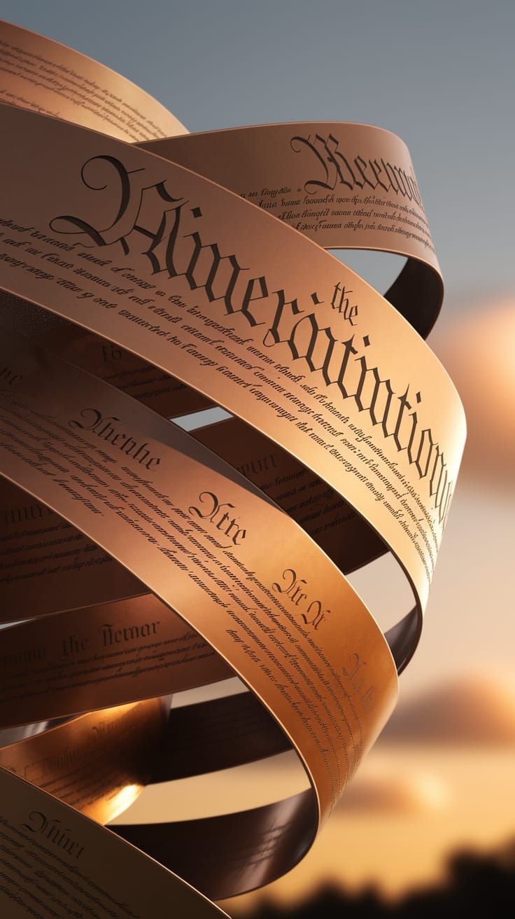 Elegant Bronze Sculpture Interprets the American Constitutio...