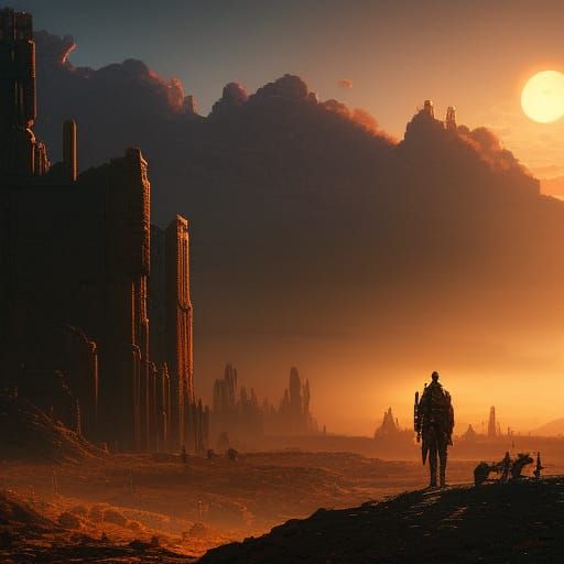 Desert Sunset Challenge: Fallout-inspired