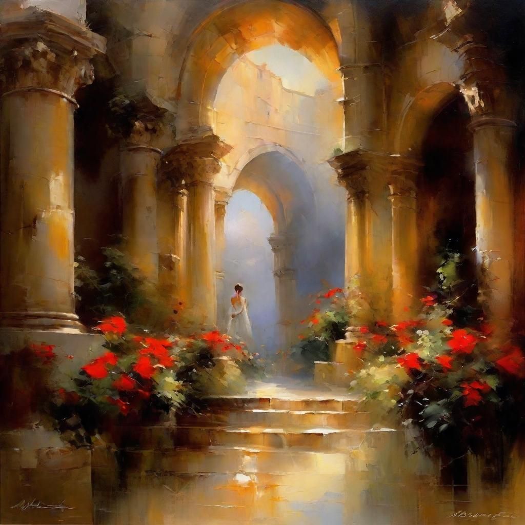 Tranquil Arches: A Haenraets-Inspired Scene