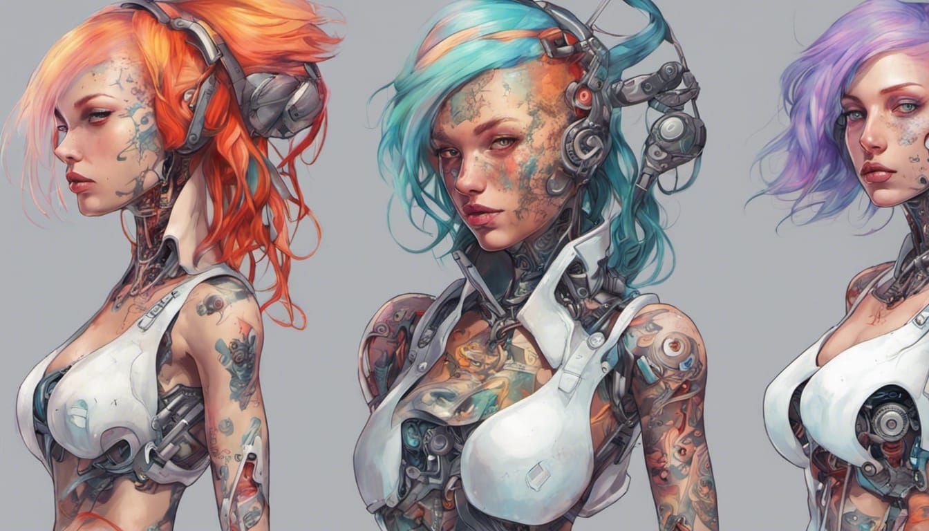 Cyborg Girl: Human and Machine Harmony